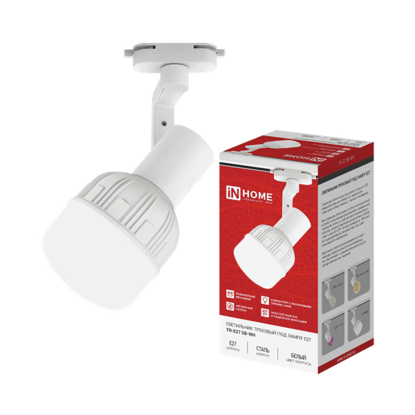 Изображение товара Трековый светильник INhome TR-E27 SB-WH / 4690612063621 (белый)