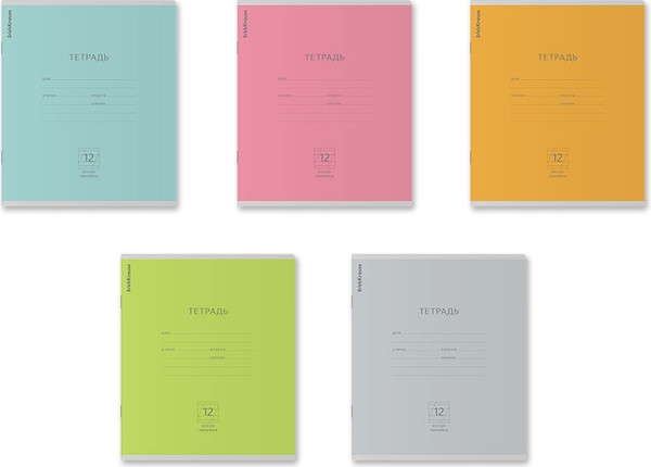 Изображение товара Тетрадь Erich Krause Классика Nature Colors / 56285 (12л, косая линейка)