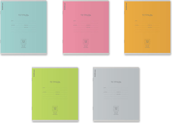 Изображение товара Тетрадь Erich Krause Классика Nature Colors / 56286 (12л, частая косая линейка)