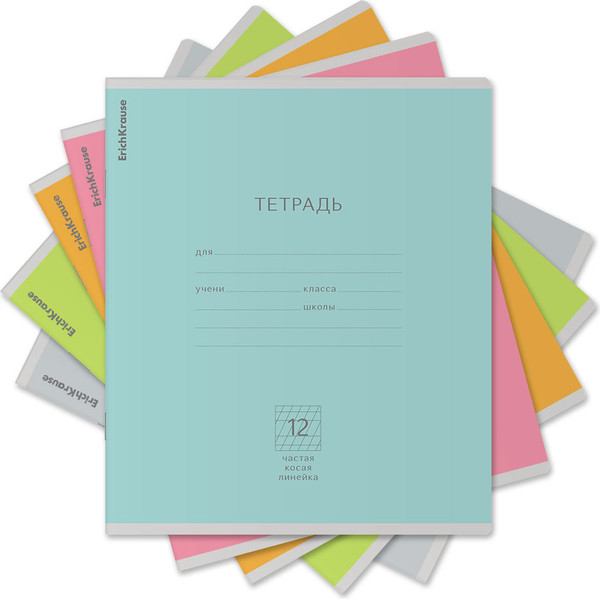 Изображение товара Тетрадь Erich Krause Классика Nature Colors / 56286 (12л, частая косая линейка)