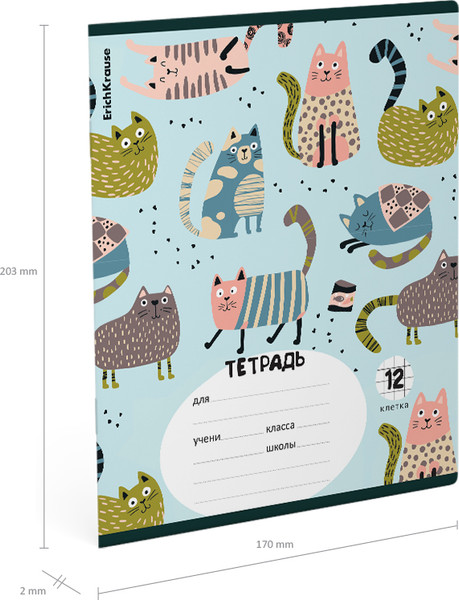 Изображение товара Тетрадь Erich Krause Animalism / 63238 (12л, клетка)