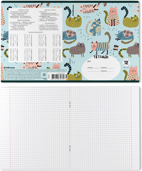 Изображение товара Тетрадь Erich Krause Animalism / 63238 (12л, клетка)