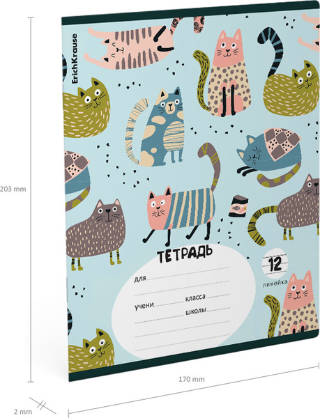 Изображение товара Тетрадь Erich Krause Animalism / 63239 (12л, линейка)