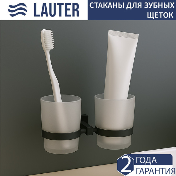 Изображение товара Набор аксессуаров для ванной Lauter 21SH6082 + 21SH6052 + 21SH6022 (Matt Black, 3 предмета)