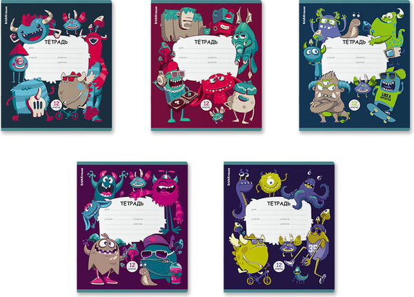 Изображение товара Тетрадь Erich Krause Monsters / 60532 (12л, клетка)