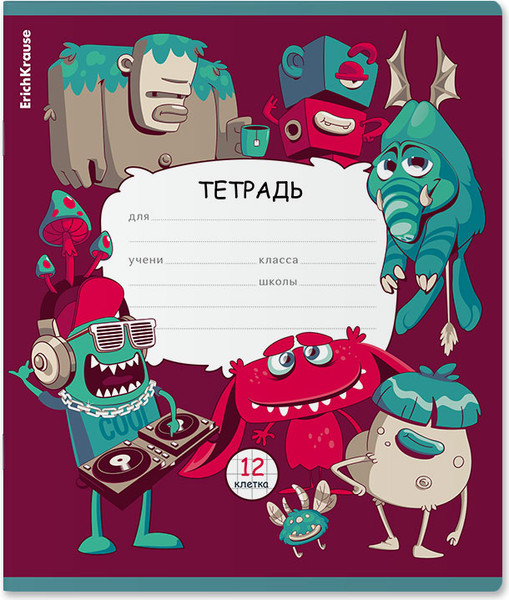 Изображение товара Тетрадь Erich Krause Monsters / 60532 (12л, клетка)