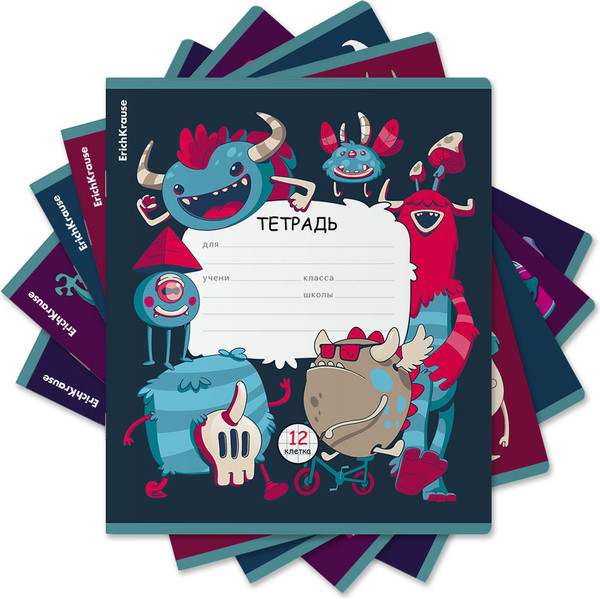 Изображение товара Тетрадь Erich Krause Monsters / 60532 (12л, клетка)