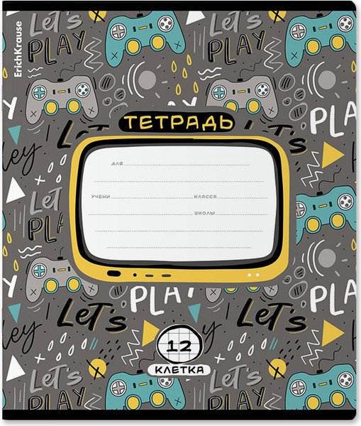 Изображение товара Тетрадь Erich Krause Gamepad / 58386 (12л, клетка)