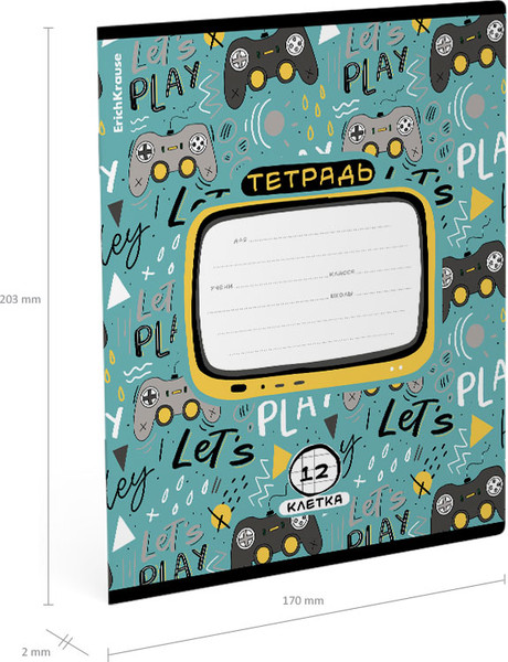 Изображение товара Тетрадь Erich Krause Gamepad / 58386 (12л, клетка)
