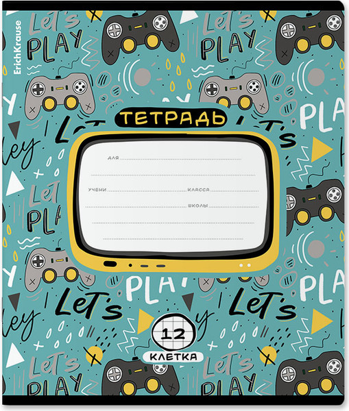Изображение товара Тетрадь Erich Krause Gamepad / 58386 (12л, клетка)