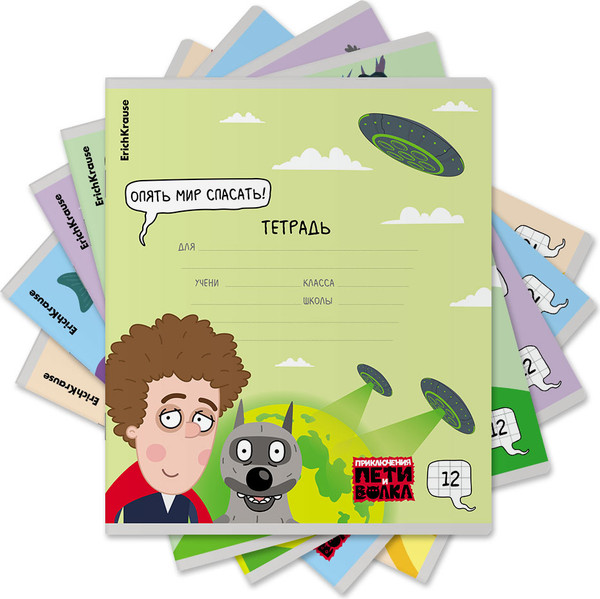 Изображение товара Тетрадь Erich Krause Приключения Пети и Волка / 61461 (12л, клетка)