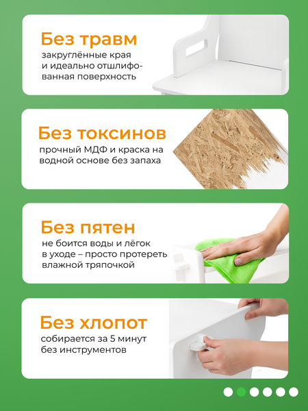 Изображение товара Комплект мебели с детским столом Мебель детям Гном КБ (белый)