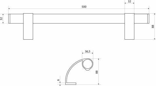 Изображение товара Ручка дверная БУЛАТ РС-02.500.8017 (коричневый)