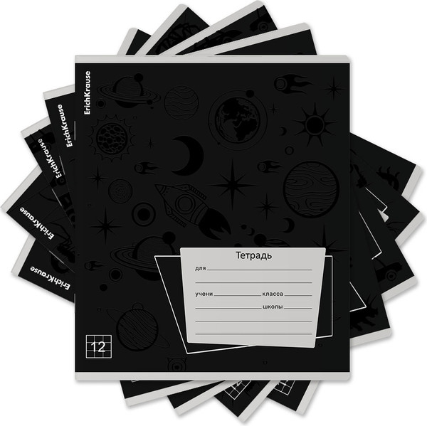 Изображение товара Тетрадь Erich Krause Black Pattern / 60534 (12л, клетка)