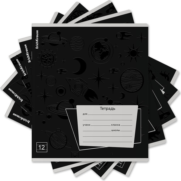 Изображение товара Тетрадь Erich Krause Black Pattern / 60535 (12л, линейка)