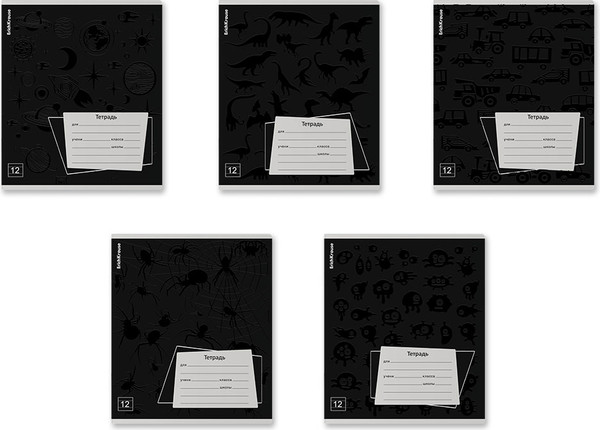 Изображение товара Тетрадь Erich Krause Black Pattern / 60535 (12л, линейка)