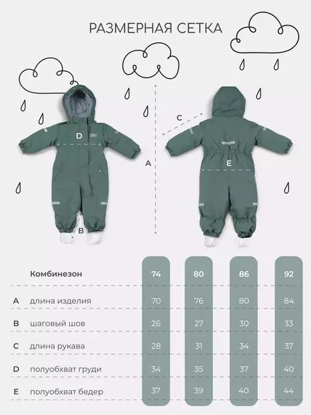Изображение товара Комбинезон прогулочный детский MOWbaby Eskimo 158/17-86 (зеленый, р.86)