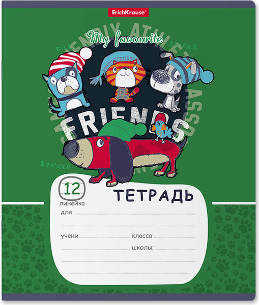 Изображение товара Тетрадь Erich Krause Adventure Friends / 58385 (12л, линейка)