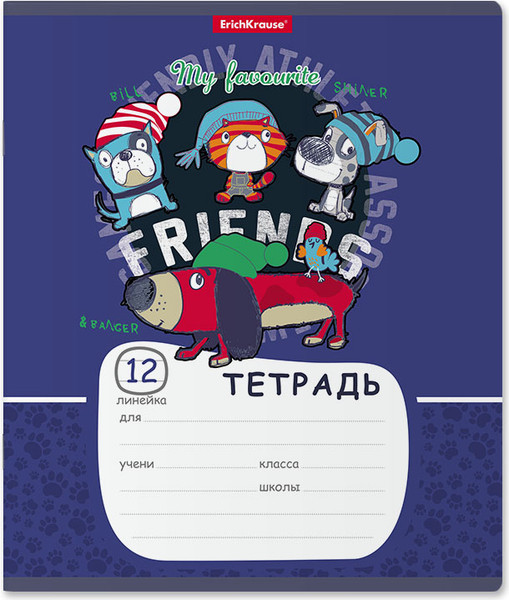 Изображение товара Тетрадь Erich Krause Adventure Friends / 58385 (12л, линейка)