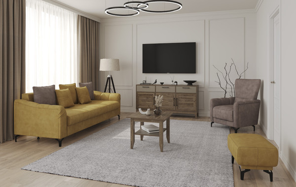 Изображение товара Пуф Олмеко Одри (велюр Олимпия 170 горчичный)