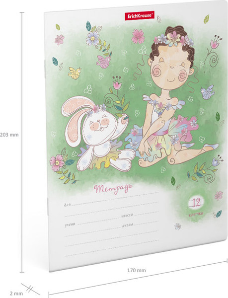Изображение товара Тетрадь Erich Krause Девочка-талант / 58235 (12л, клетка)