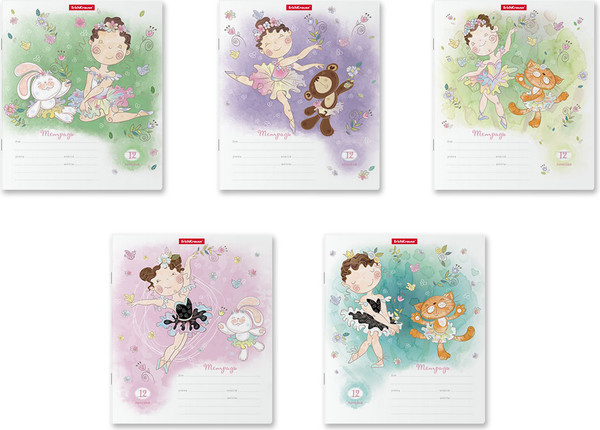 Изображение товара Тетрадь Erich Krause Девочка-талант / 58236 (12л, линейка)