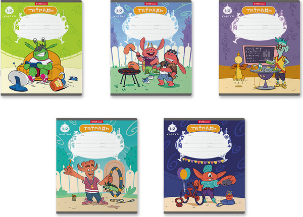 Изображение товара Тетрадь Erich Krause Монстрики / 58239 (12л, клетка)