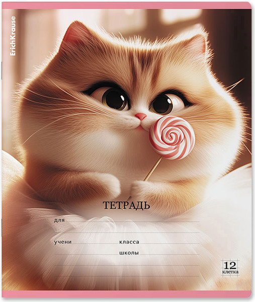 Изображение товара Тетрадь Erich Krause Prima Cat / 64822 (12л, клетка)