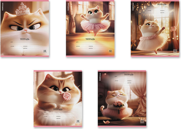 Изображение товара Тетрадь Erich Krause Prima Cat / 64822 (12л, клетка)