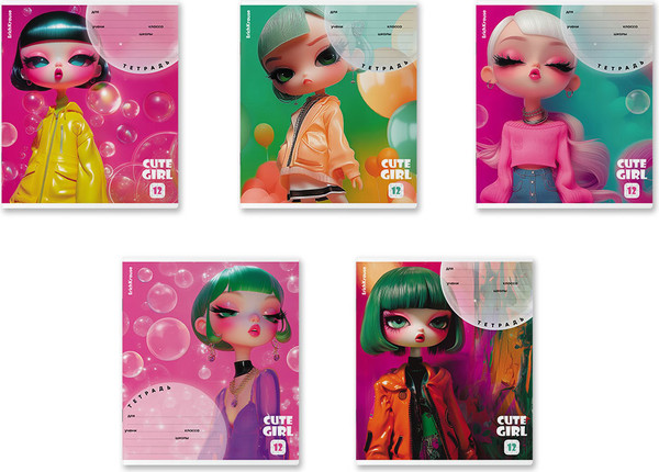 Изображение товара Тетрадь Erich Krause Bubble Girl / 64826 (12л, клетка)