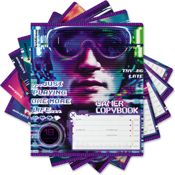 Изображение товара Тетрадь Erich Krause Cyber Game / 60560 (18л, клетка)