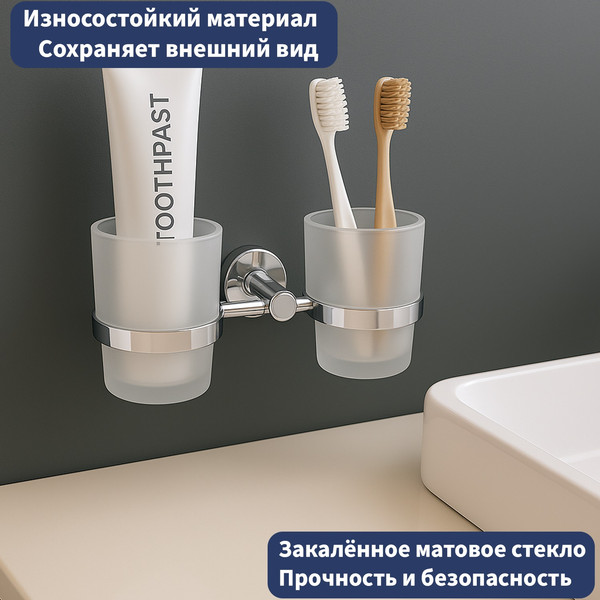 Изображение товара Набор аксессуаров для ванной и туалета Lauter 21SH72081 + 21SH72101 (Chrome, 2 предмета)