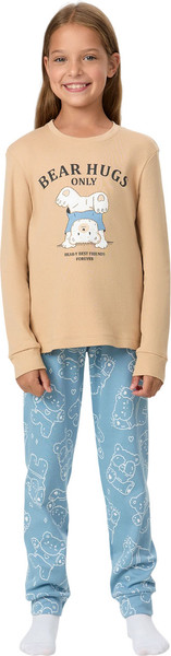 Изображение товара Пижама детская Mark Formelle 567743 (р.134-68, обжаренный миндаль/мишки на сине-голубом)