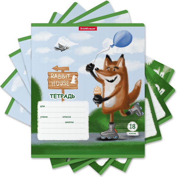 Изображение товара Тетрадь Erich Krause Хитрый лис / 58249 (18л, клетка)