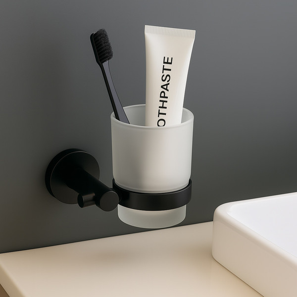 Изображение товара Набор аксессуаров для ванной и туалета Lauter 21SH72062 + 21SH72102 (Matt Black, 2 предмета)