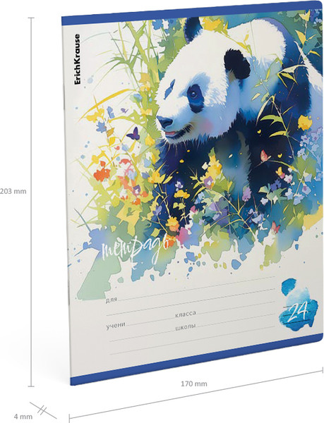 Изображение товара Тетрадь Erich Krause Flower Panda / 60575 (24л, линейка)