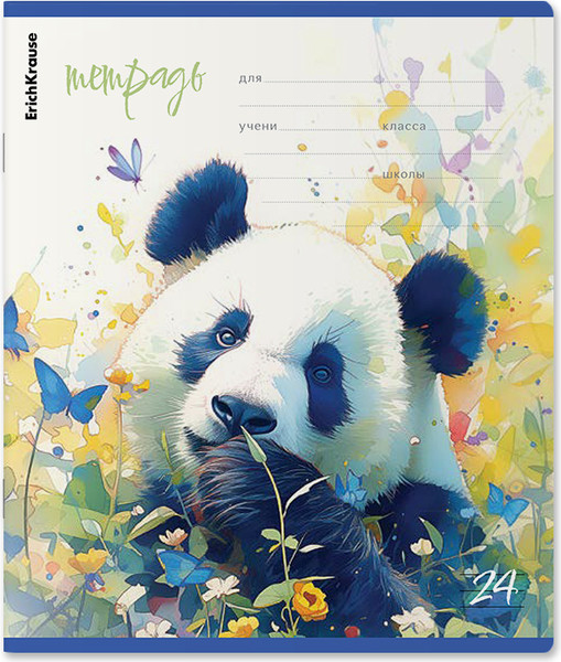 Изображение товара Тетрадь Erich Krause Flower Panda / 60575 (24л, линейка)