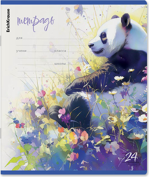 Изображение товара Тетрадь Erich Krause Flower Panda / 60575 (24л, линейка)