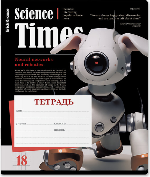 Изображение товара Тетрадь Erich Krause Tech News / 63274 (18л, клетка)