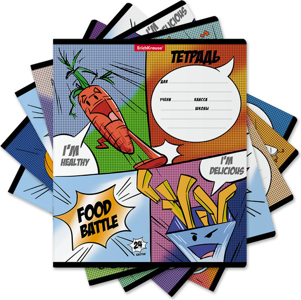Изображение товара Тетрадь Erich Krause Food Battle / 58265 (24л, клетка)