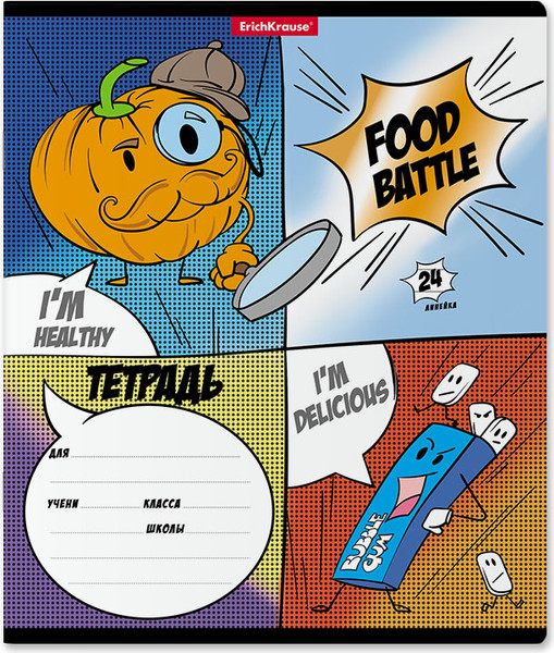 Изображение товара Тетрадь Erich Krause Food Battle / 58266 (24л, линейка)