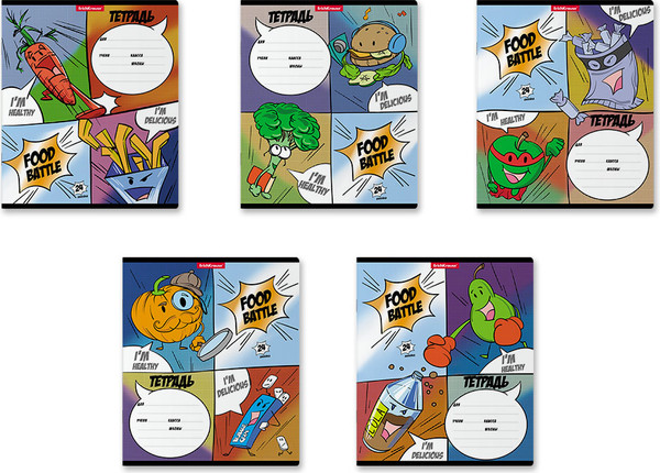 Изображение товара Тетрадь Erich Krause Food Battle / 58266 (24л, линейка)