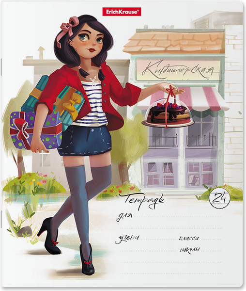 Изображение товара Тетрадь Erich Krause Девочки-красавицы / 54196 (24л, линейка)