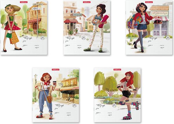 Изображение товара Тетрадь Erich Krause Девочки-красавицы / 54196 (24л, линейка)