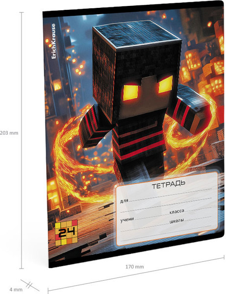 Изображение товара Тетрадь Erich Krause Mine Block / 64852 (24л, клетка)