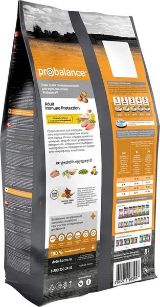 Изображение товара Сухой корм для кошек ProBalance Immuno Protection с курицей и индейкой (8кг)