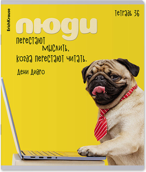 Изображение товара Тетрадь Erich Krause Ученые собаки / 60627 (36л, клетка)