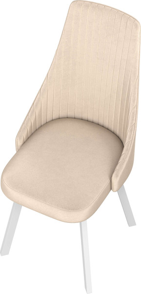 Изображение товара Стул Олмеко Лион (велюр конфетти крем/белый)