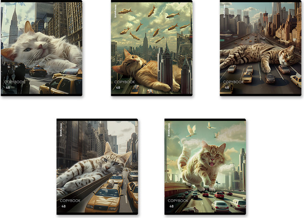 Изображение товара Тетрадь Erich Krause Big City Cats / 63317 (48л, клетка)