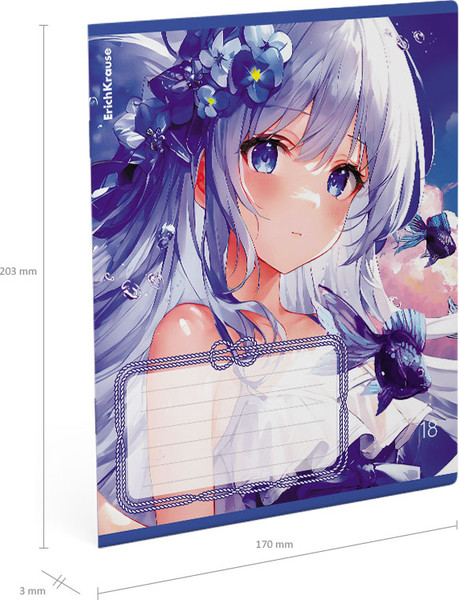 Изображение товара Тетрадь Erich Krause Kawaii Whale / 60551 (18л, линейка)